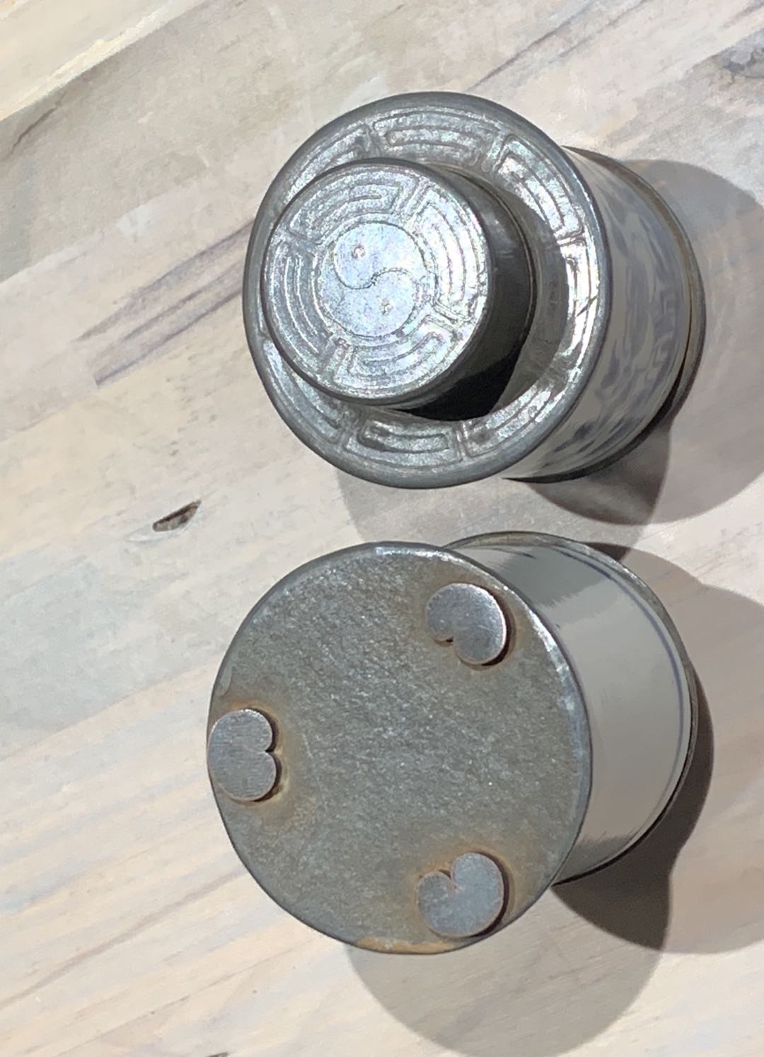 CJ213 時代物 唐物【点銅款（點銅）】老錫茶叶罐・錫製茶入・錫茶入・古錫茶心壺・錫茶壺・錫茶壷 重量933g 點銅-優惠推薦2025年11月| Yahoo拍賣