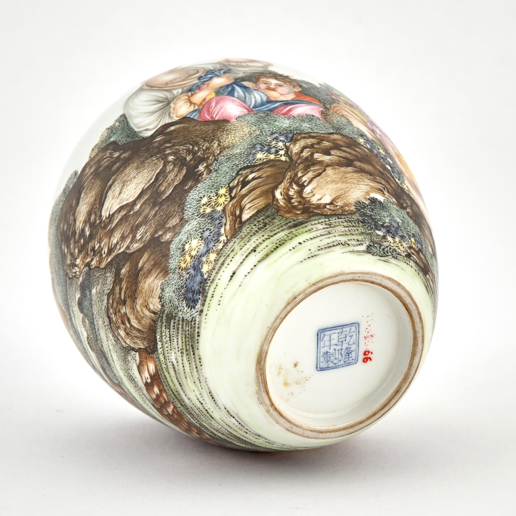 ★古寶堂★蒐集【Z4】『木質嵌竹鎮尺』中国古董品　賞物 置物擺件　高さ20*278*42mm 重さ684g 实木小多宝阁摆件博古架，圆形落地展示置物架_国风网