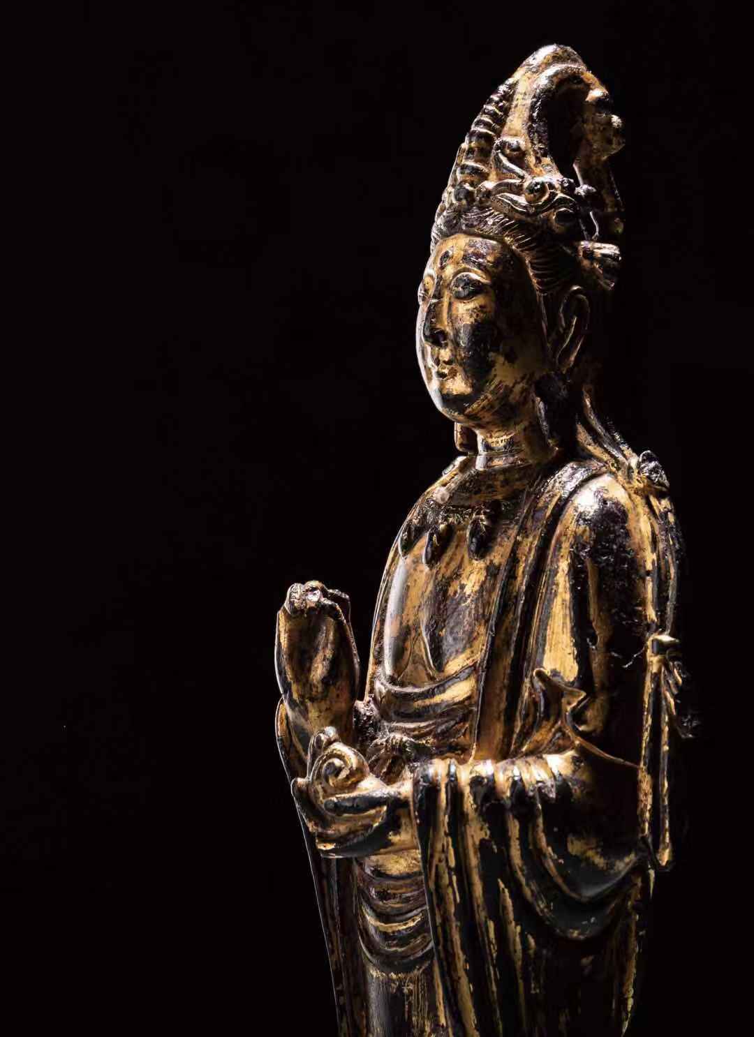 中国 遼 契丹 観音菩薩 鉄仏 金銅仏 仏像 仏教美術 発掘 出土 骨董 古 